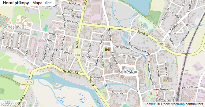Horní příkopy - mapa ulice