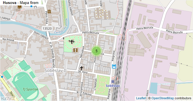 Husova - mapa firem