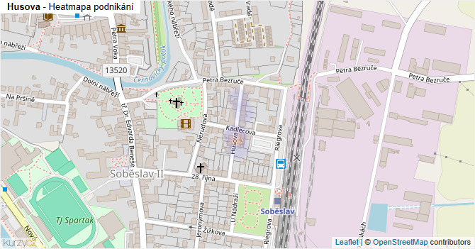 Husova - mapa podnikání