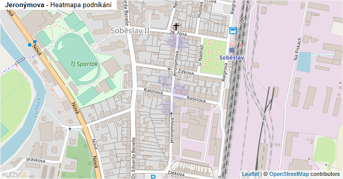 Jeronýmova - mapa podnikání