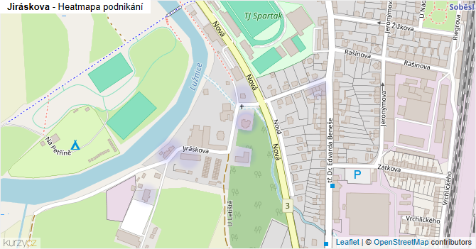 Jiráskova - mapa podnikání