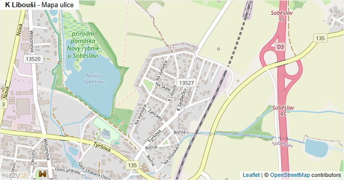 K Libouši - mapa ulice