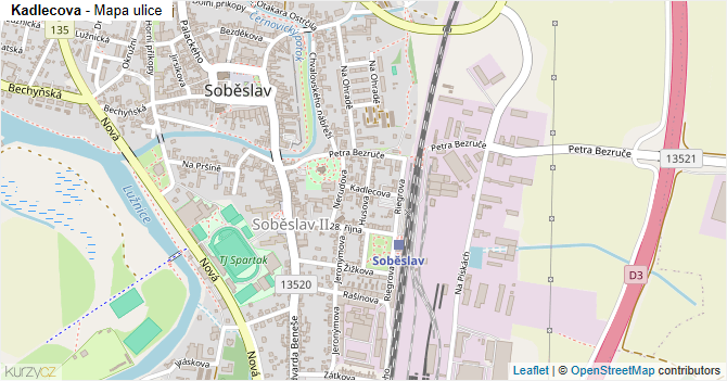 Kadlecova - mapa ulice