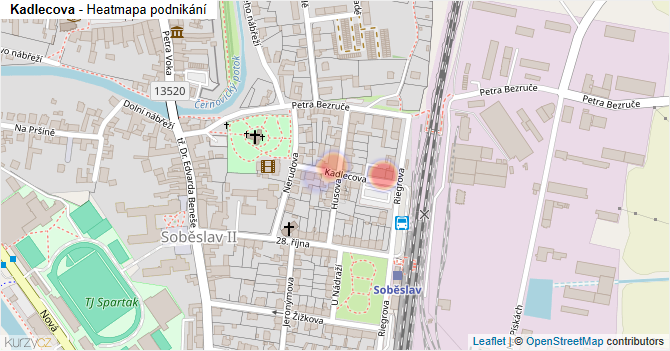 Kadlecova - mapa podnikání
