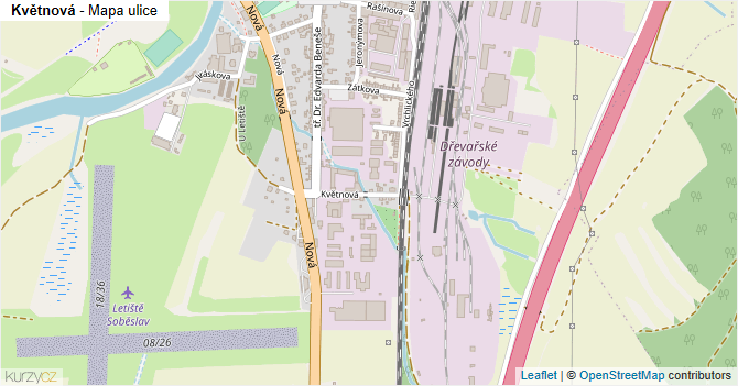 Květnová - mapa ulice