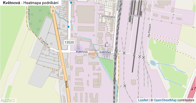 Květnová - mapa podnikání