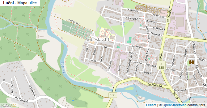 Luční - mapa ulice