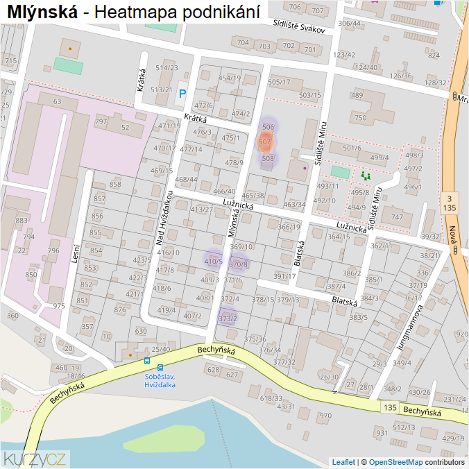 Mapa Mlýnská - Firmy v ulici.
