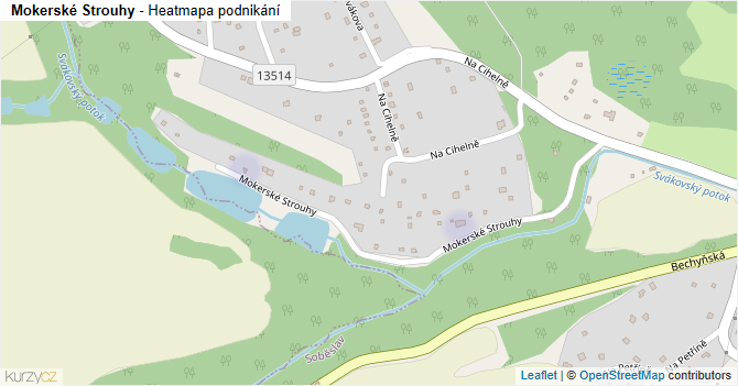 Mokerské Strouhy - mapa podnikání