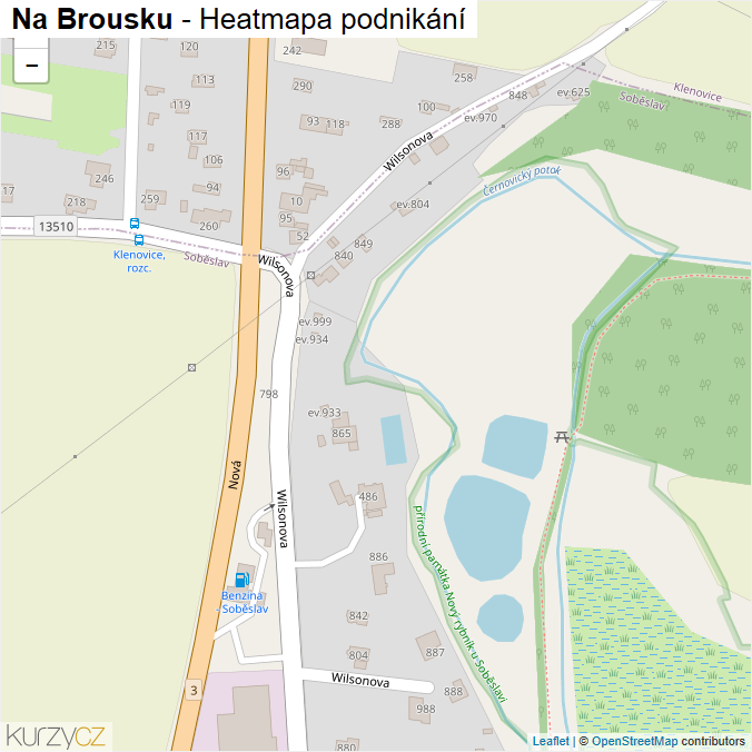 Mapa Na Brousku - Firmy v ulici.