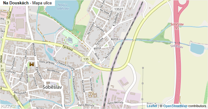 Na Douskách - mapa ulice