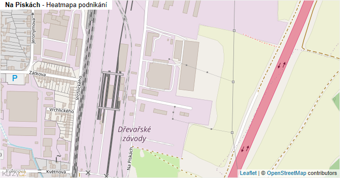 Na Pískách - mapa podnikání