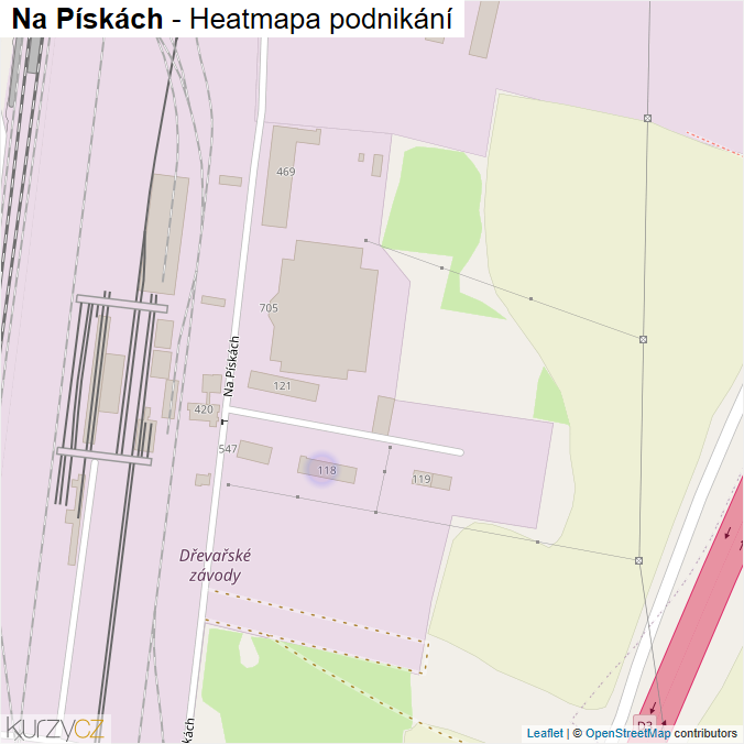 Mapa Na Pískách - Firmy v ulici.