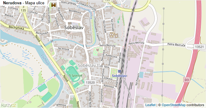 Nerudova - mapa ulice