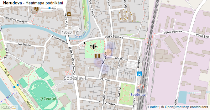 Nerudova - mapa podnikání