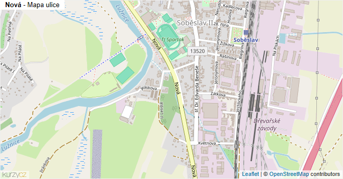 Nová - mapa ulice