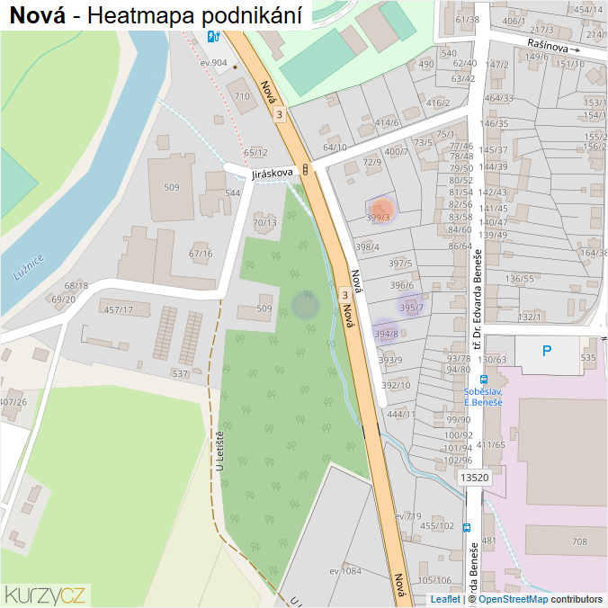 Mapa Nová - Firmy v ulici.
