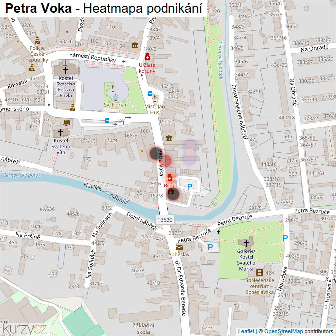 Mapa Petra Voka - Firmy v ulici.