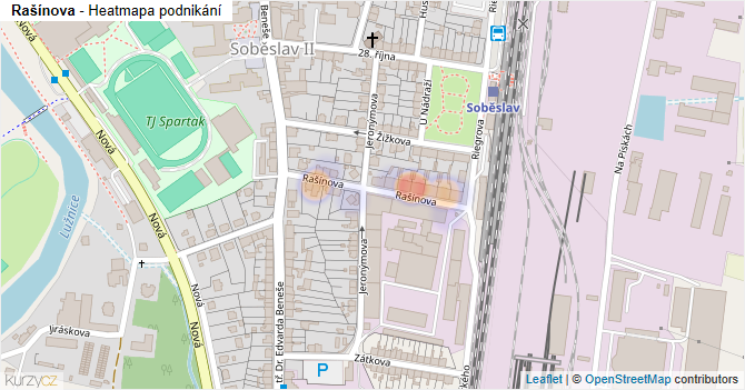 Rašínova - mapa podnikání