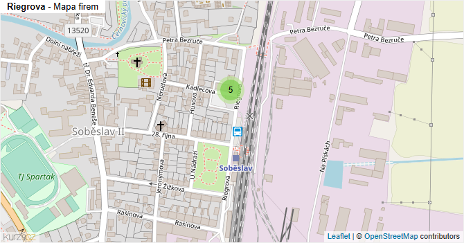 Riegrova - mapa firem