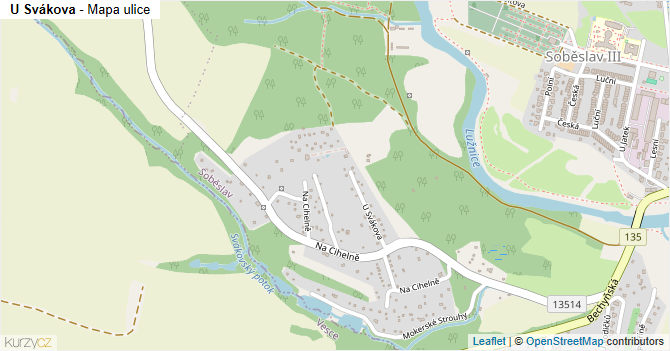 U Svákova - mapa ulice