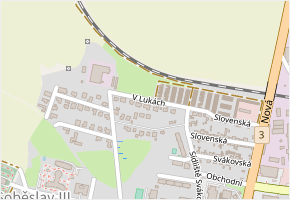V Lukách v obci Soběslav - mapa ulice