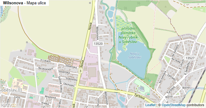 Wilsonova - mapa ulice