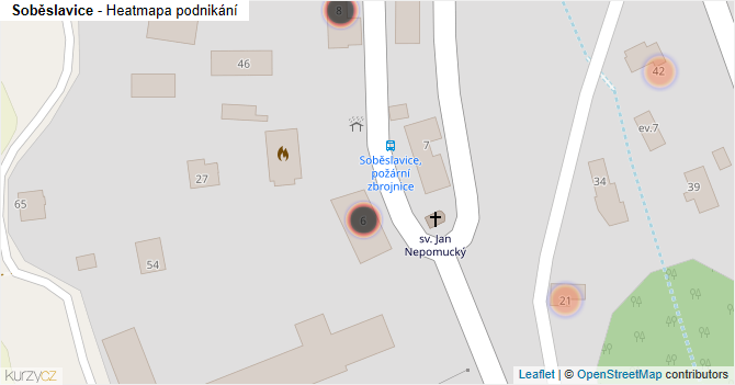Soběslavice - mapa podnikání