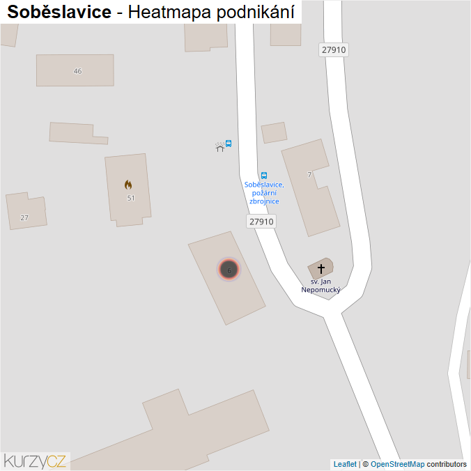 Mapa Soběslavice - Firmy v obci.