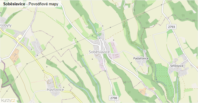Soběslavice - záplavové mapy stoleté vody