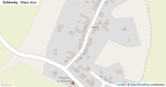 Soběsuky - mapa obce