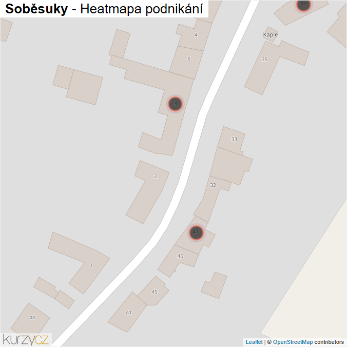 Mapa Soběsuky - Firmy v obci.