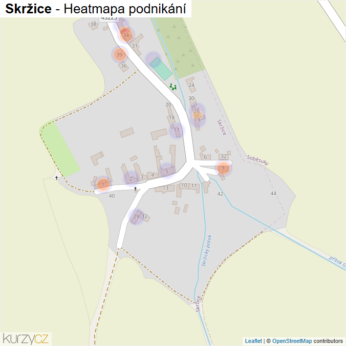 Mapa Skržice - Firmy v části obce.