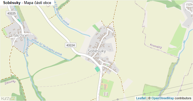 Soběsuky - mapa části obce