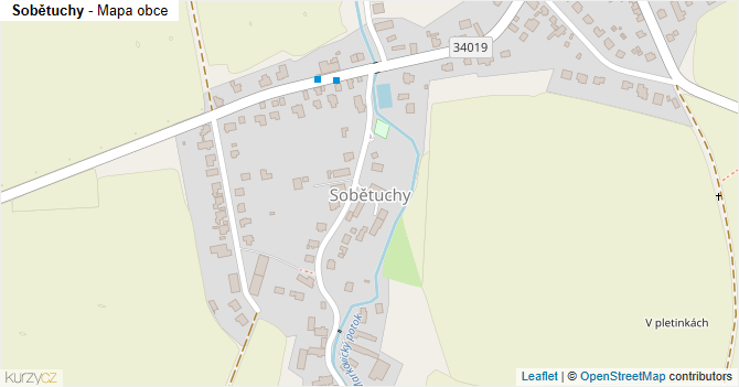 Sobětuchy - mapa obce