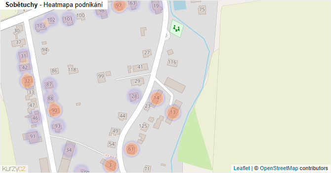 Sobětuchy - mapa podnikání