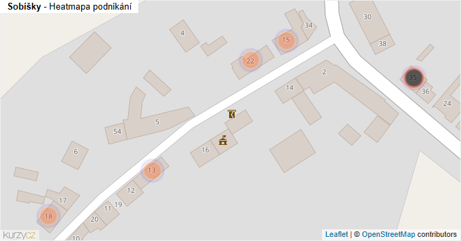 Sobíšky - mapa podnikání
