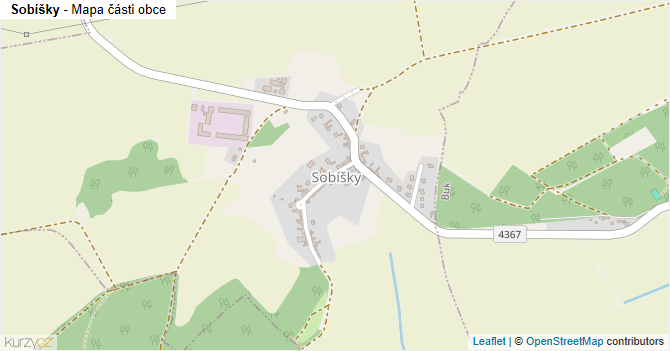 Sobíšky - mapa části obce