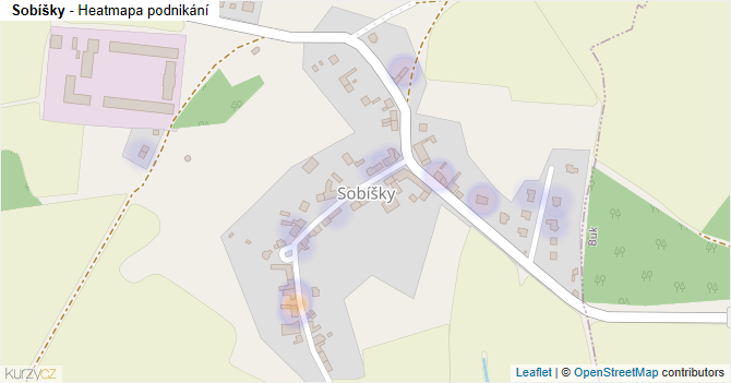 Sobíšky - mapa podnikání