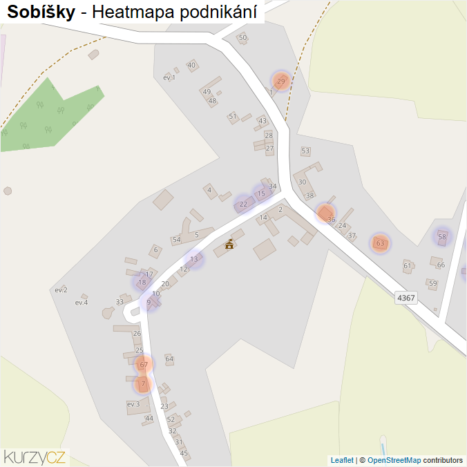 Mapa Sobíšky - Firmy v části obce.