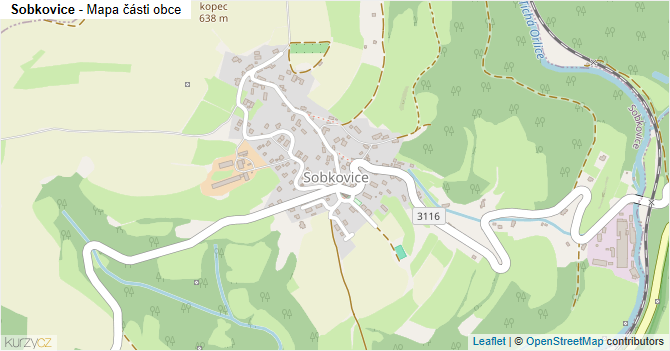 Sobkovice - mapa části obce