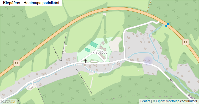Klepáčov - mapa podnikání