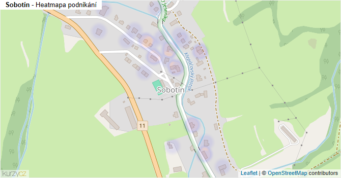 Sobotín - mapa podnikání