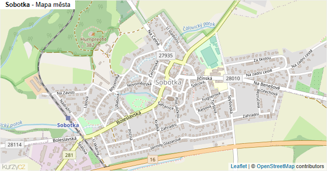 Sobotka - mapa města