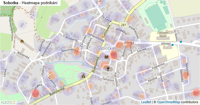 Sobotka - mapa podnikání