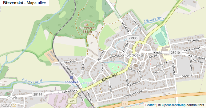 Březenská - mapa ulice
