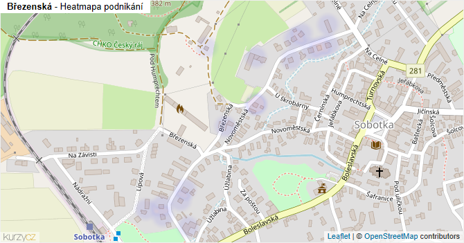 Březenská - mapa podnikání
