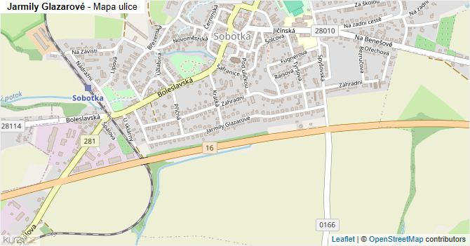Jarmily Glazarové - mapa ulice
