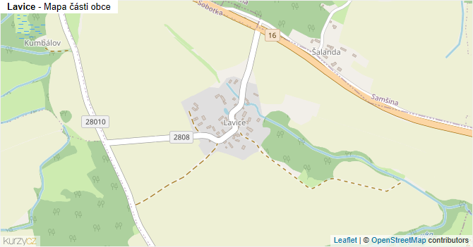 Lavice - mapa části obce