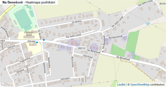 Na Benešově - mapa podnikání